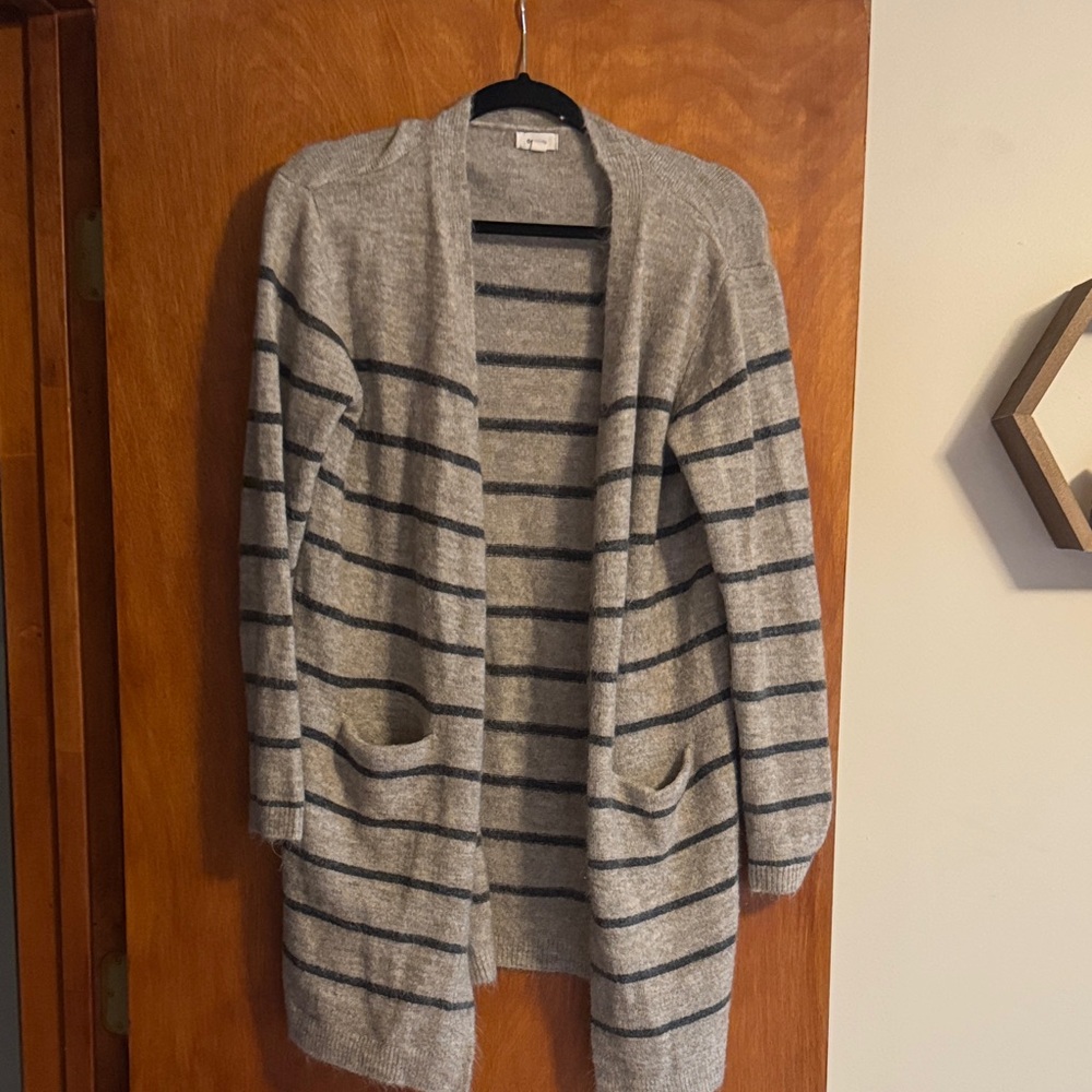 Taupe Striped Women's Sweater
